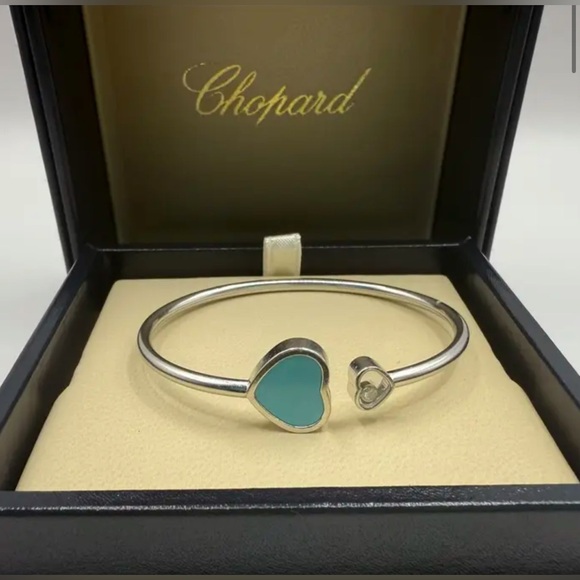 Chopard Accessories - Chopard Happy Heart Turquoise Bangle White Gold (18K) Diamond
